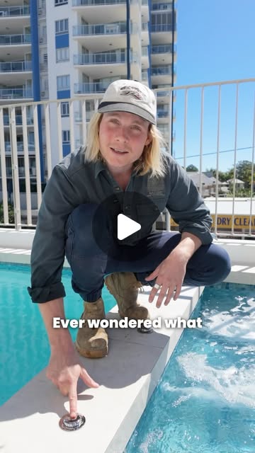 A Nature team member beside a completed bubbling spa in an Instagram reel